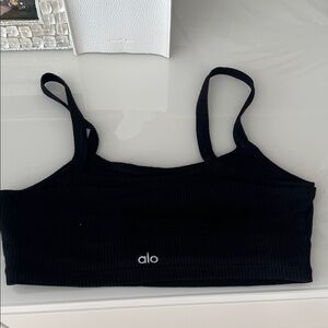 ALO Yoga Black Ribbed Bra